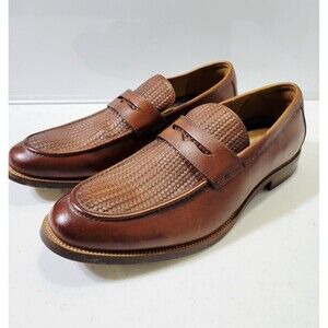 Florsheim Penny Loafers Woven Men’s Size 10W Cognac Brown